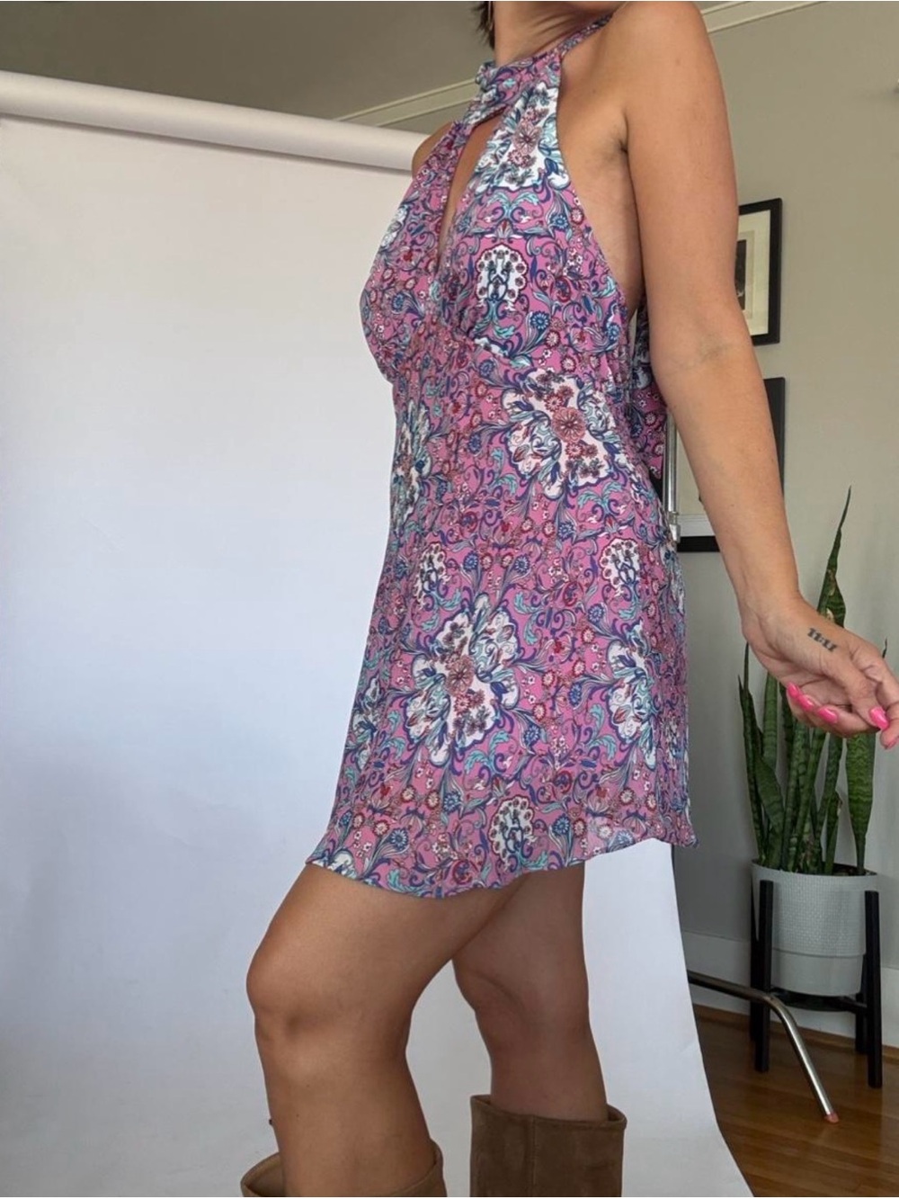 Bisou Bisou jpg missoni Vtg 90s y2k 2000s tunic mini dress Anthropologie halter